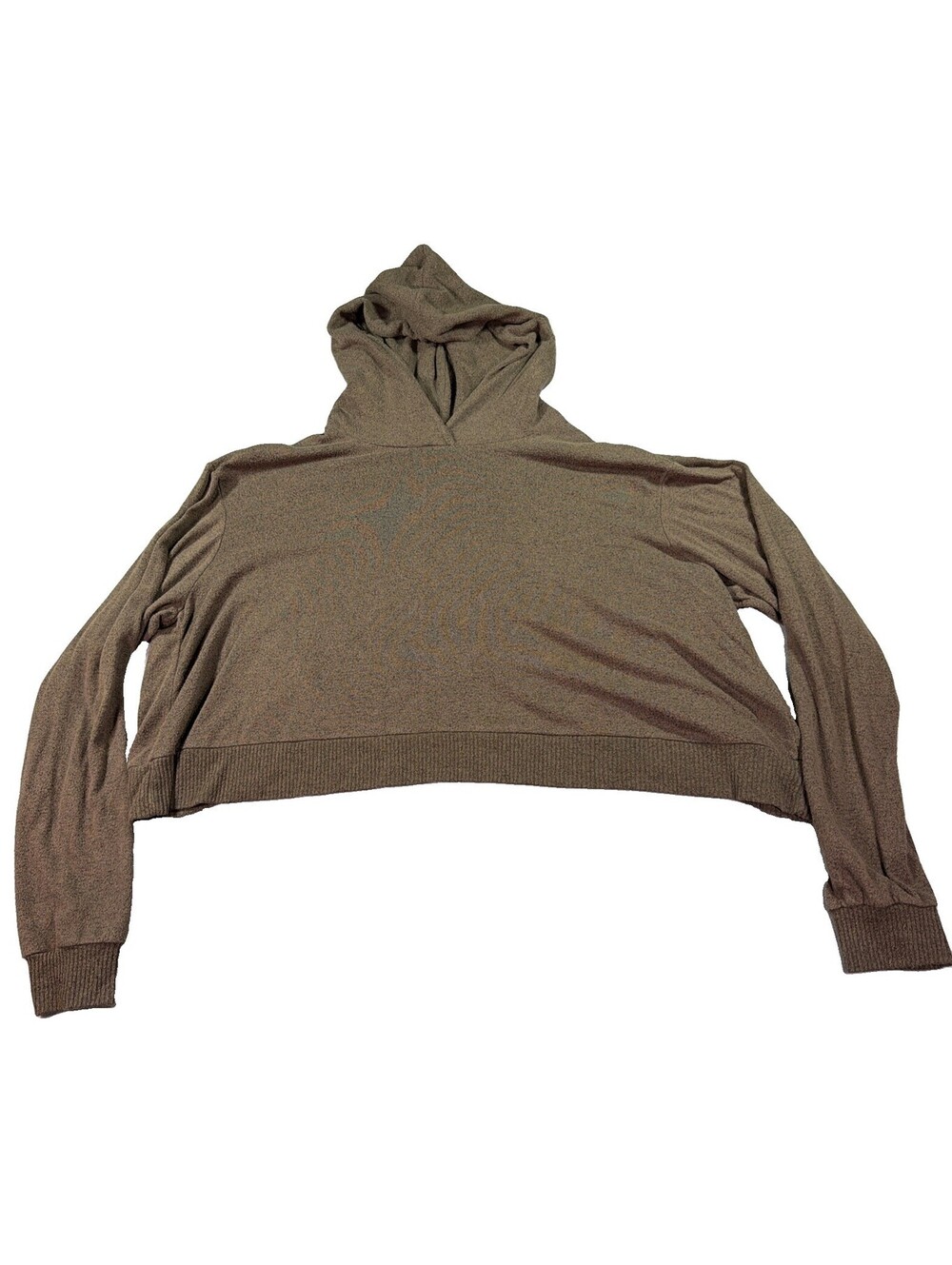 AS Revival Altar'd State Brown Cropped Cross Back Hoodie L 0197